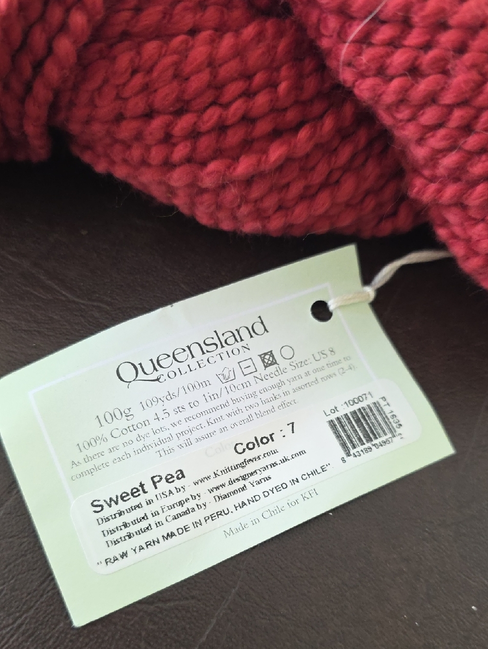 Sweet Pea Chunky Knit Scarf in Deep Raspberry - Picture 2 of 3
